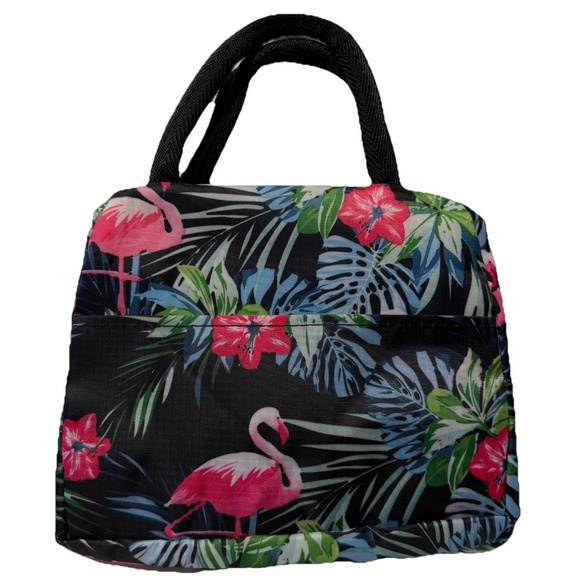 Insulated Flamingo Lunch Bag Tropical Container School Work Travel Picnic NEW - Picture 2 of 10